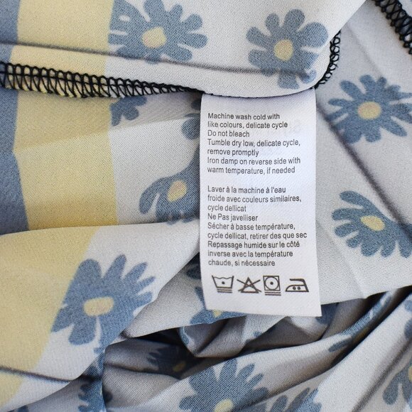 Gabby Isabella Floral Daisy Pleated Midi Skirt White Black Yellow Size L Boho - Picture 12 of 12